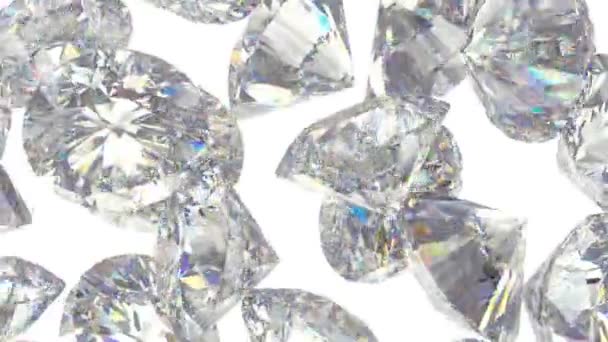 Diamantes brillantes de dispersión — Vídeos de Stock