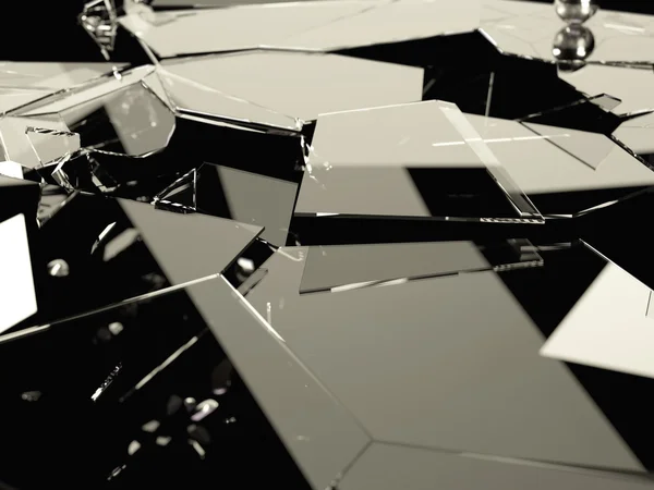 粉砕または破壊されたガラス — ストック写真