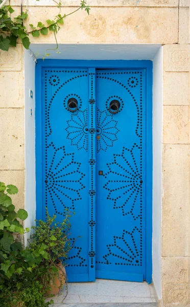 Porta blu tradizionale — Foto Stock