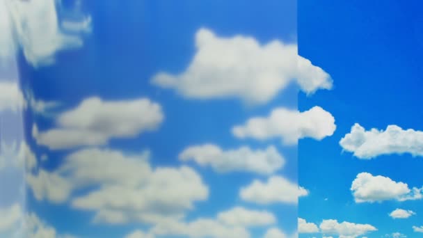 Хмари і блакитне небо — стокове відео