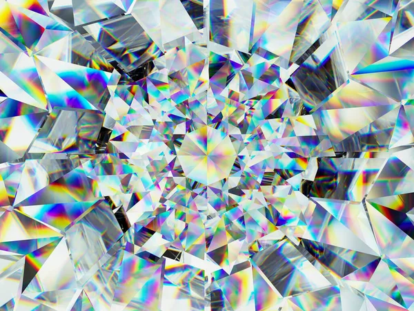 Diamantstructuur Extreme Close Caleidoscoop Bovenaanzicht Van Ronde Edelsteen Render Illustratie — Stockfoto