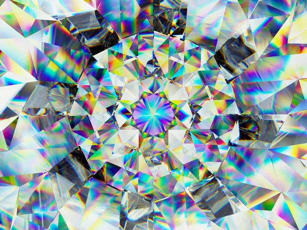 Nahaufnahme Mit Edelstein Oder Diamantstruktur Und Kaleidoskop Renderer Illustration — Stockfoto