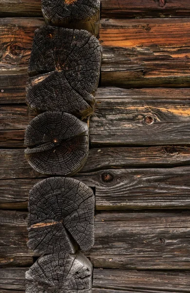 Drewniana Drewniana Kabina Lub Wycinanie Rustykalna Faktura Lub Tło Drewniane — Zdjęcie stockowe