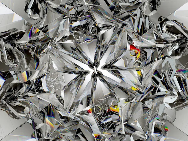 Pierre Gemme Diamant Texture Gros Plan Kaléidoscope Rendu Illustration — Photo
