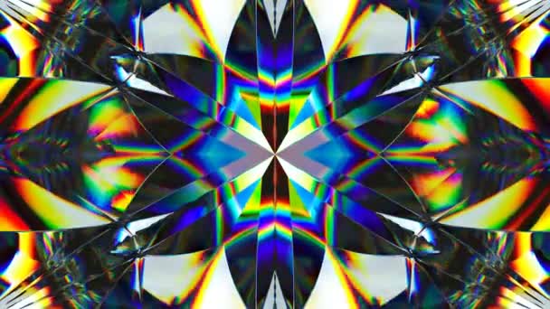 Caleidoscopio Girar Diamante Piedras Preciosas Patrón Vidrio Brillante Renderizado Animación — Vídeos de Stock