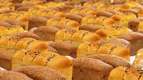 Chlebová Houska Rolka Croissant Set Nebo Sbírka Pečené Jídlo Pekařství — Stock fotografie