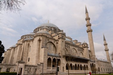 Türkiye 'nin en güzel ve en saygın camilerinden biri olan Süleyman Camii. İstanbul 'da Mart 2021' de yakalandı.