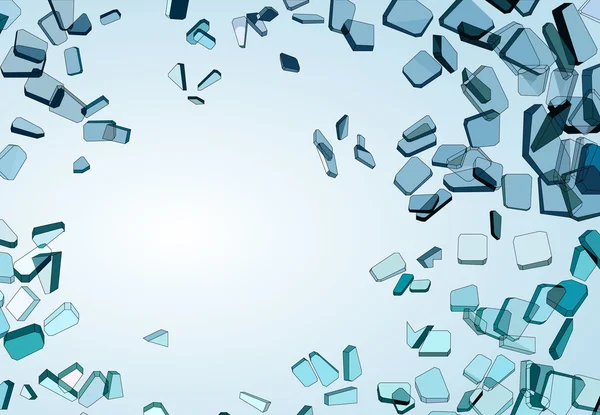 Shattered blue glass — Stock Photo, Image