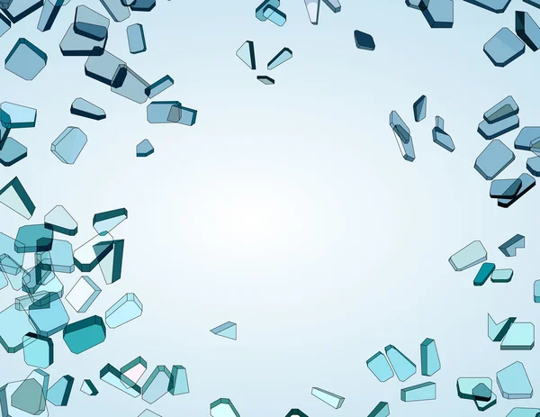 Shattered blue glass — Stock Photo, Image