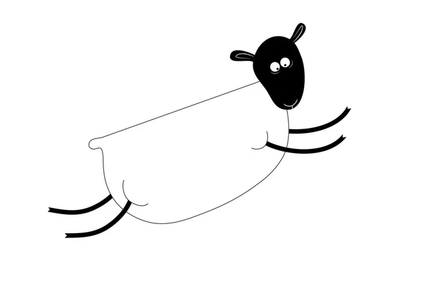 面白い羊はジャンプ — ストックベクタ