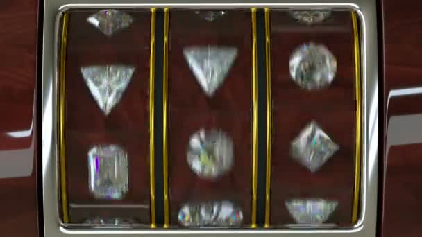 Казино-машина з діамантами — стокове відео