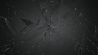 Tahribe veya yıkıldı cam 