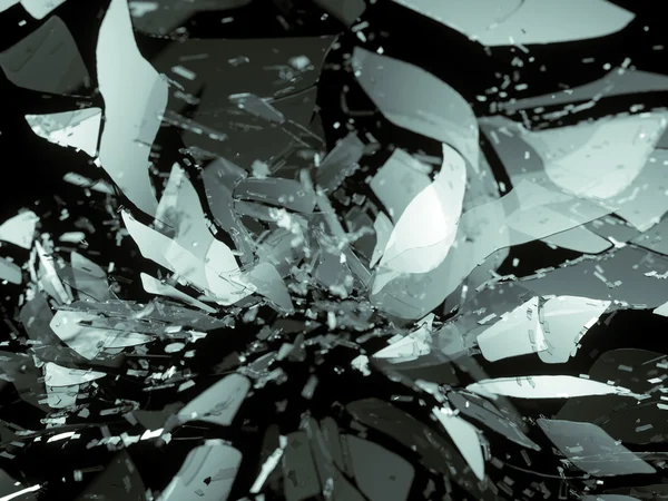 Glass breaking pieces — Stock Photo, Image