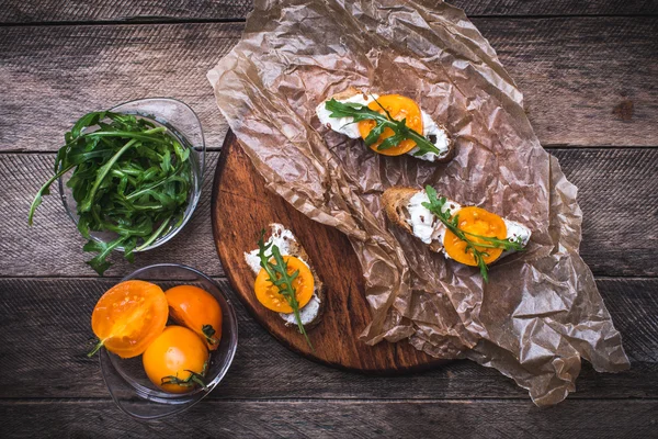 Bruschetta mit Tomaten — Stockfoto