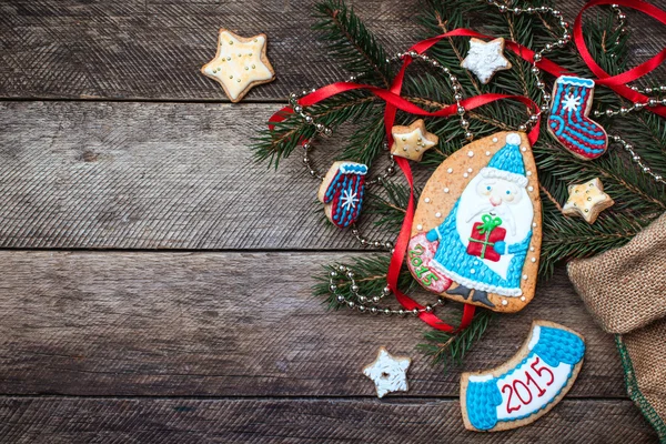 Galletas de Navidad Santa — Foto de Stock