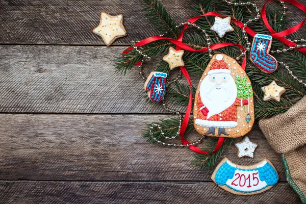 Рождественское печенье Санта Клауса — стоковое фото