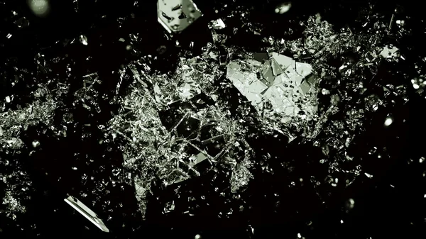分裂或破碎的玻璃碎片 — 图库照片