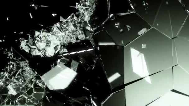 Glass demolished and broken slow motion — Stock Video