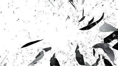 Bölünmüş kırık cam parçaları