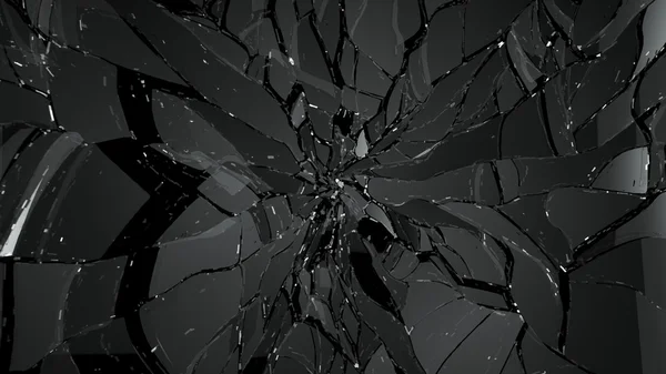 Pieces of splitted or shattered glass — Stock Photo, Image