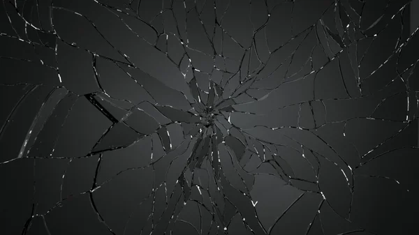 Stukken gebroken of gebarsten glas — Stockfoto
