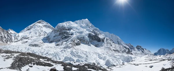 珠穆朗玛峰基地营面积全景视图 — 图库照片