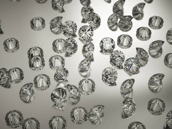 Большие Алмазы Драгоценные Камни Отраженной Поверхности Роскошь Богатство — стоковое фото