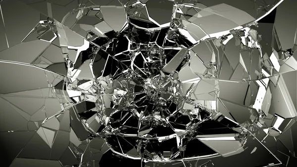 Pieces of cracked glass — Stock Photo, Image