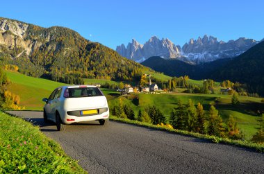 Dolomites road trip clipart