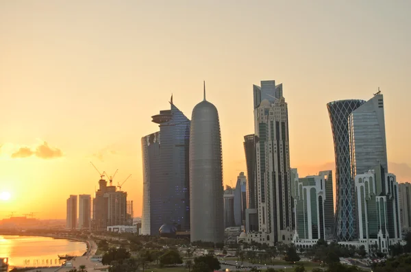 Doha ao pôr do sol — Fotografia de Stock