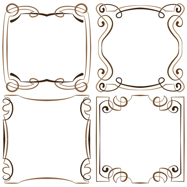 Conjunto de quatro quadros decorativos multicamadas — Vetor de Stock