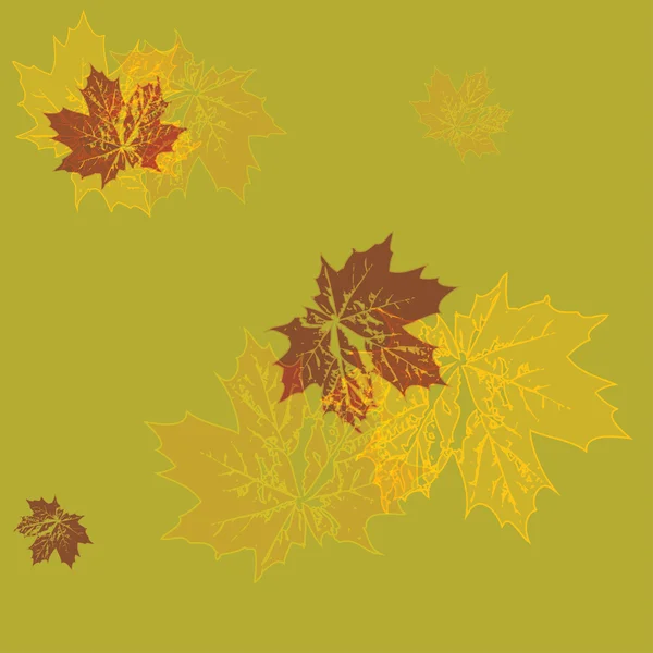 Векторная иллюстрация. бесшовные обои. Желтые кленовые листья — стоковый вектор