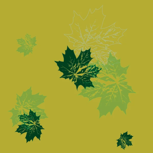 Векторная иллюстрация. бесшовные обои. зеленые листья клена — стоковый вектор