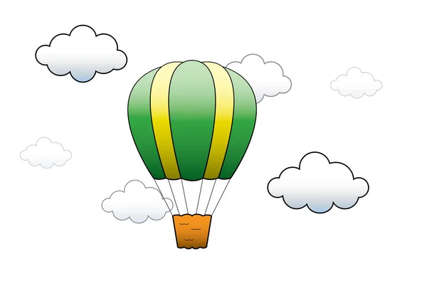 ベクトル明るい、熱気球が空を飛んでいます。 — ストックベクタ