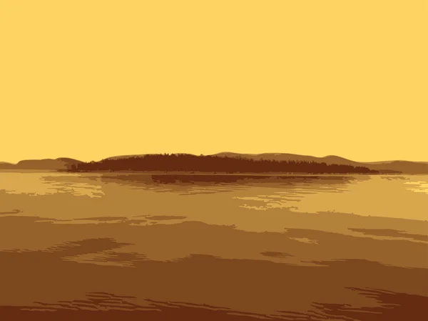 Île vectorielle dans la mer — Image vectorielle