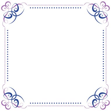 Çok katmanlı vektör menekşe mavi zarif çerçeve