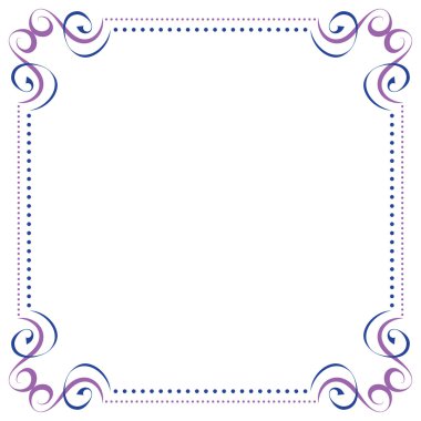 Çok katmanlı vektör menekşe mavi zarif çerçeve