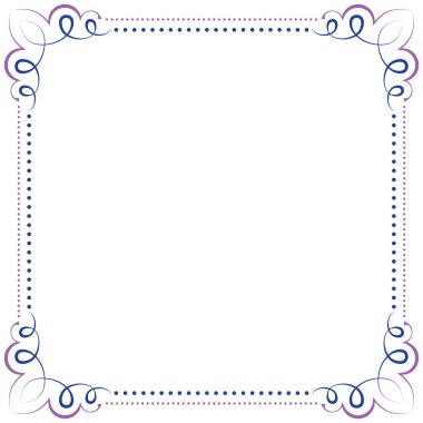 Çok katmanlı vektör menekşe mavi zarif çerçeve