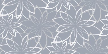 Vektör sorunsuz arka plan. Açık mavi renkli çiçekler