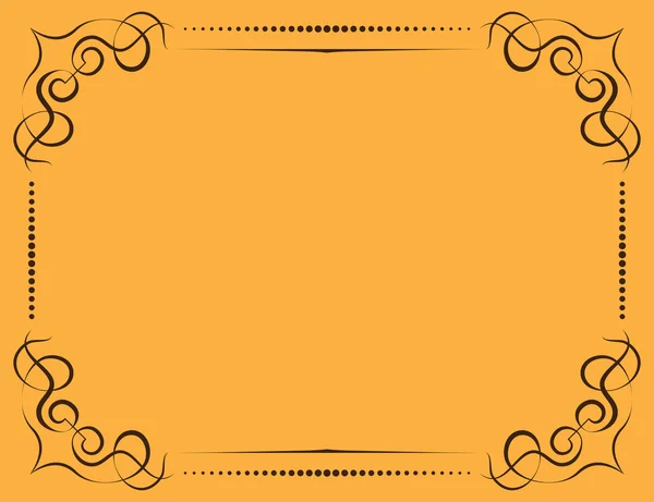 Cornice decorata vettoriale su sfondo giallo — Vettoriale Stock