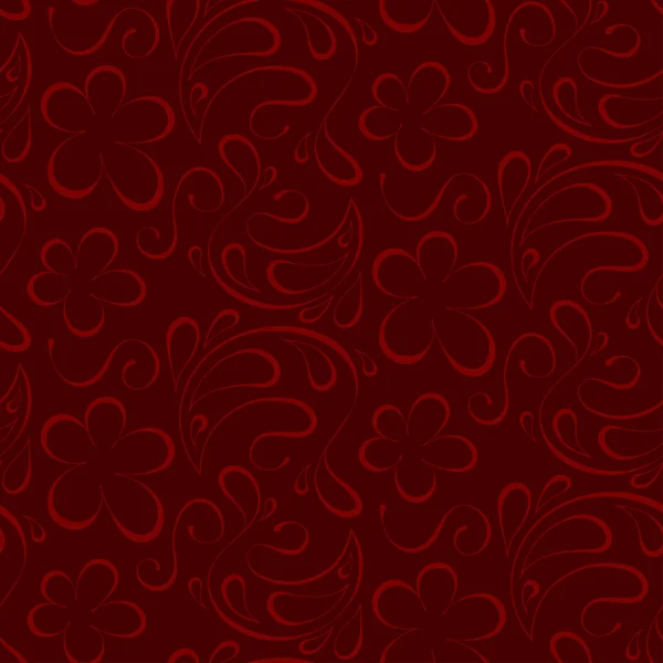 Fundo sem costura floral. padrão vermelho para fundo borgonha —  Vetores de Stock