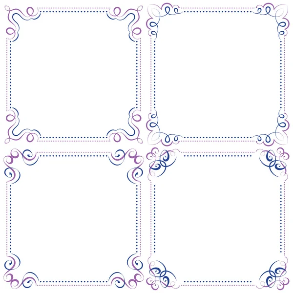 Set Multilayer vector violeta azul elegante marco — Vector de stock