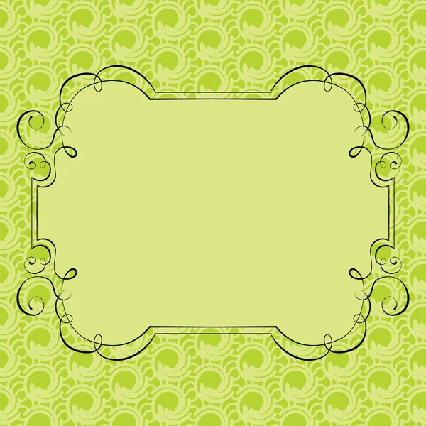 Vector moldura ornamentada no fundo retro verde — Vetor de Stock