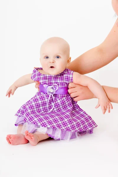 Una niña con un vestido. estudio — Foto de Stock