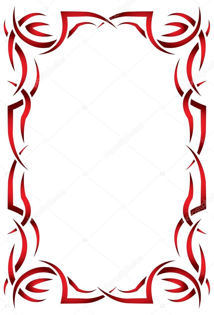 Gothic vertical frame on a white background. Tribal