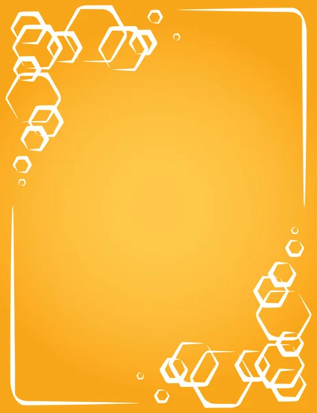 Vector ram på gul bakgrund. Honeycomb — Stock vektor