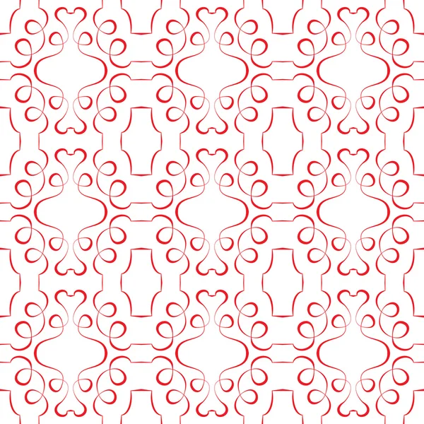 Vector seamless red pattern on a white background. wallpaper — Stock Vector