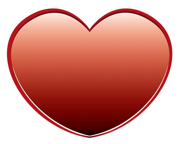 Vetor coração vermelho sobre um fundo branco —  Vetores de Stock