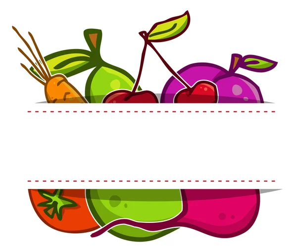 Ensemble vectoriel. Fruits et légumes — Image vectorielle