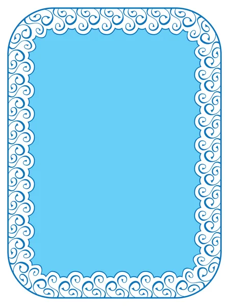 Blau eleganter Rahmen auf weißem Hintergrund — Stockvektor